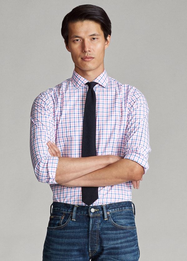 Camisa Polo Ralph Lauren Hombre Rosas / Azules / Multicolor - Classic Fit Plaid Poplin - LFMUR8570